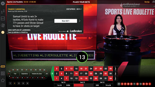 Ladbrokes adds sports betting to live roulette with Fresh8
